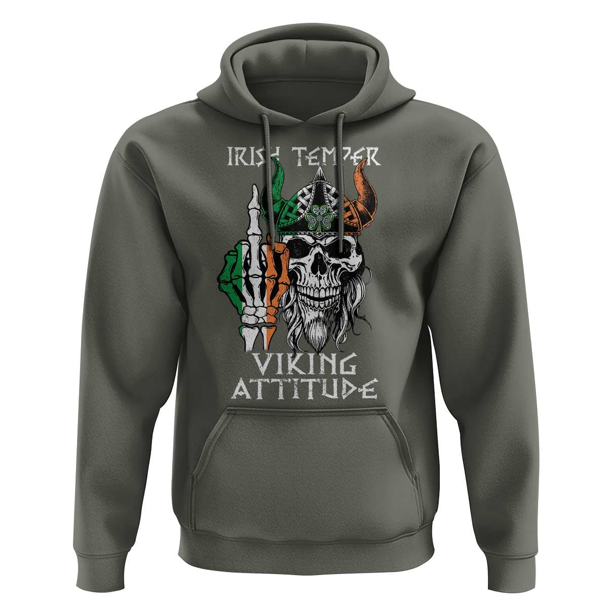 Funny Irish Irish Temper Viking Attitude Viking Hoodie Cotton
