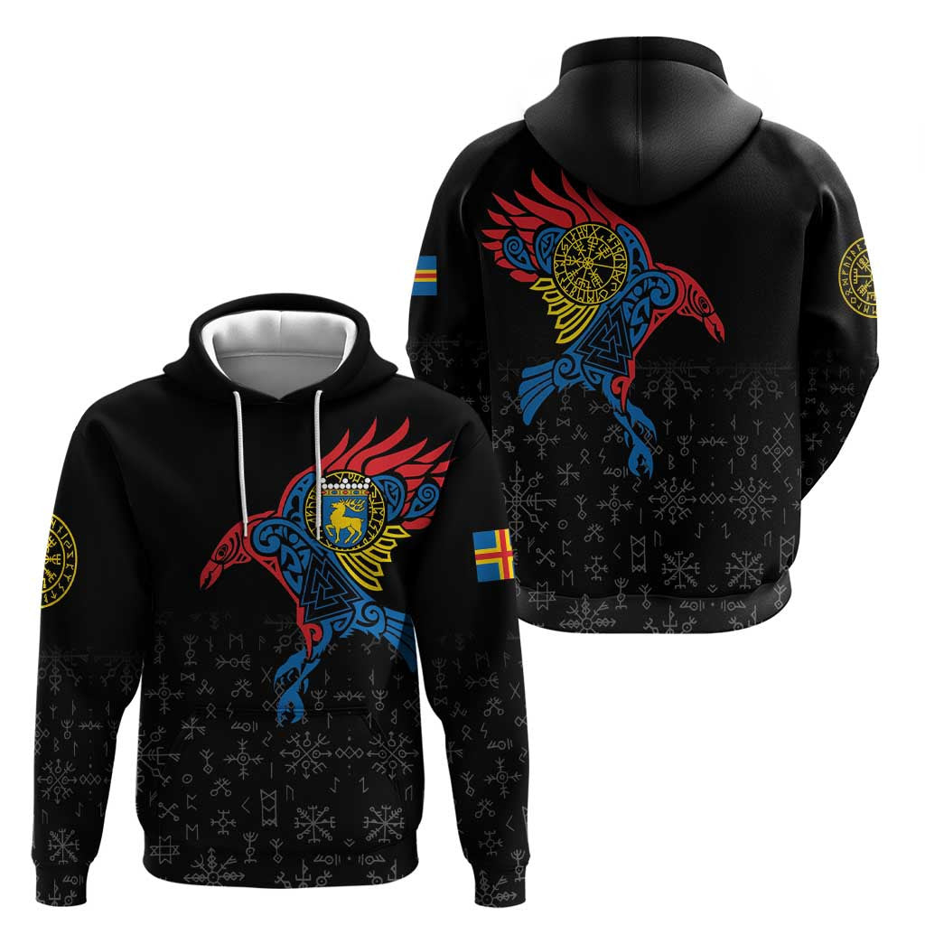 Aland Vikings Culture Zipper Norse Mythology Raven Tattoo Viking Hoodie
