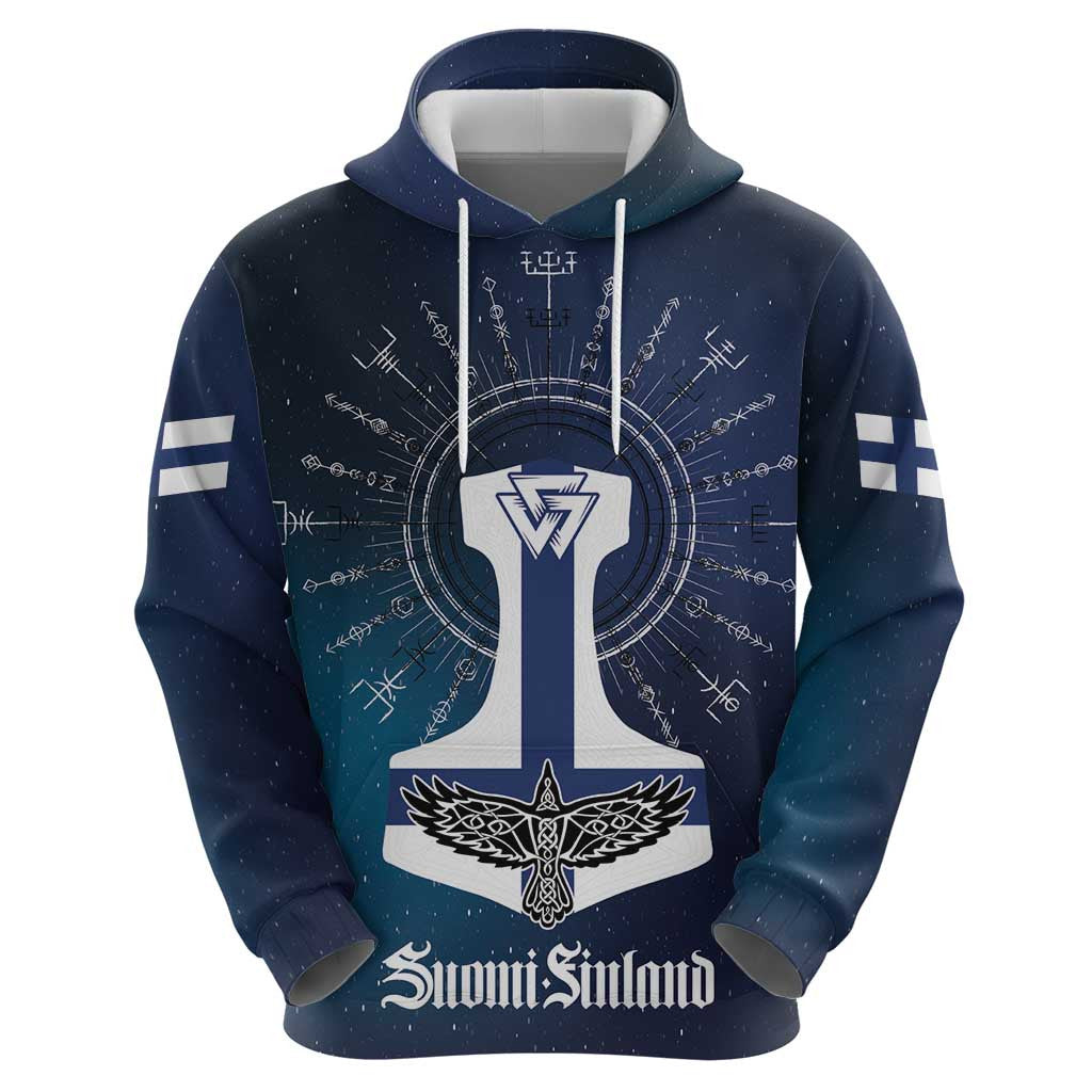 (Custom) Finland Drakkar Vikings Suomi Flag Viking Thor Runes Viking Hoodie