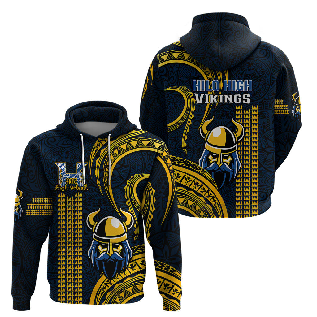 Hawaii Hilo High School Vikings Polynesian Kakau Pattern Viking Hoodie