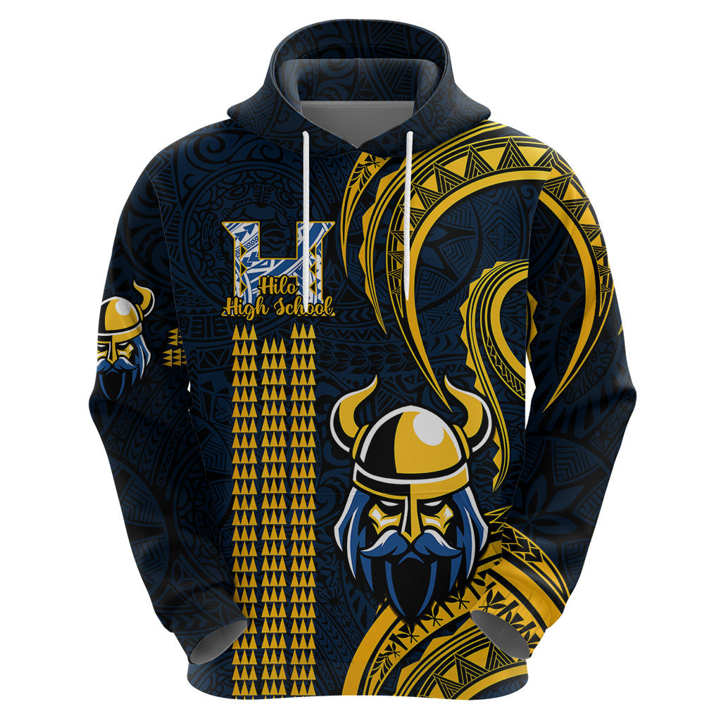 Hawaii Hilo High School Vikings Polynesian Kakau Pattern Viking Hoodie