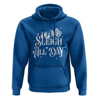 Funny Christmas Sleigh All Day Sleipnir Longship Santa Viking Hoodie Cotton