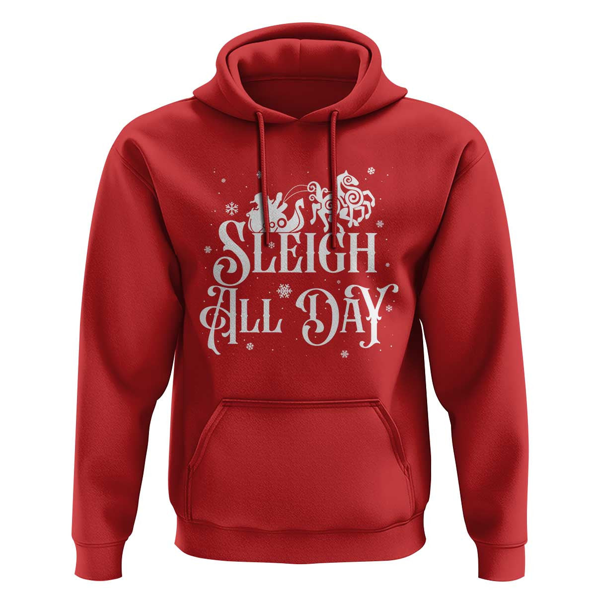Funny Christmas Sleigh All Day Sleipnir Longship Santa Viking Hoodie Cotton