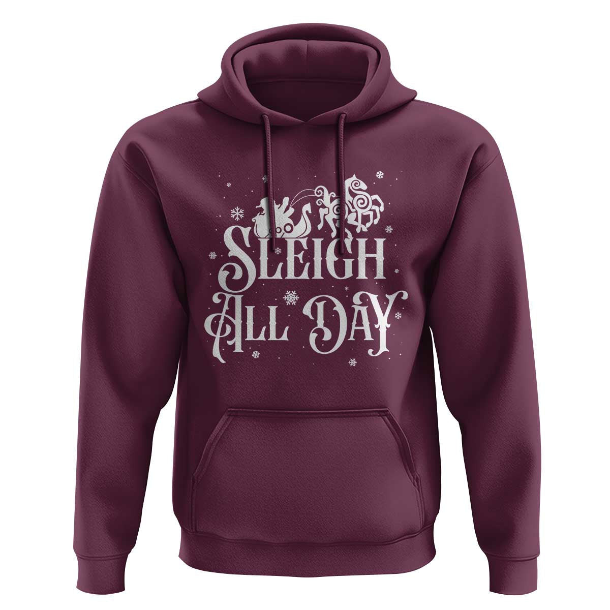 Funny Christmas Sleigh All Day Sleipnir Longship Santa Viking Hoodie Cotton