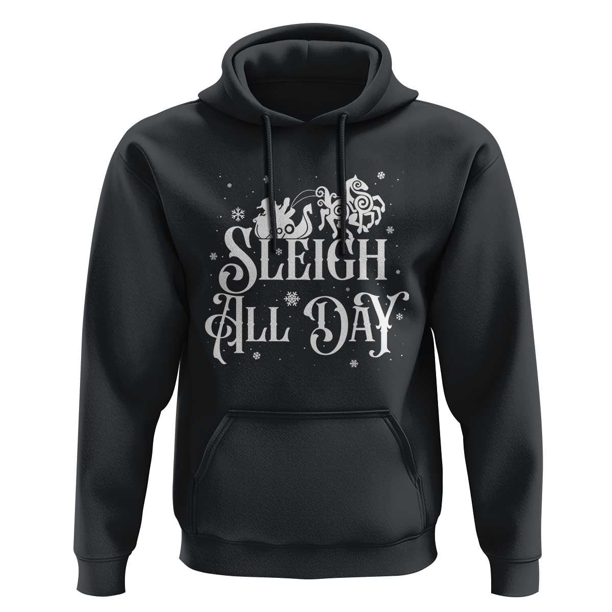 Funny Christmas Sleigh All Day Sleipnir Longship Santa Viking Hoodie Cotton
