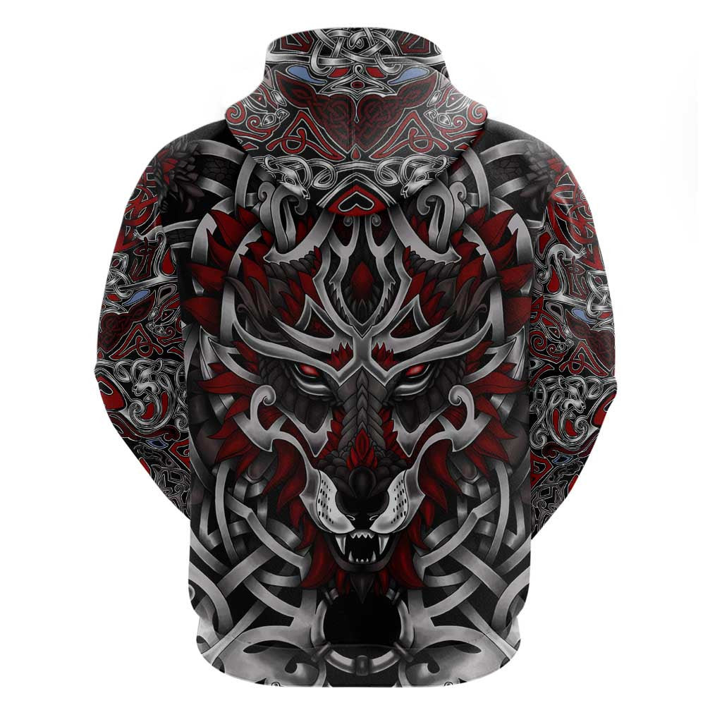 Celtic Wolf Fenrir Vikings Zipper Norse Mythology Viking Hoodie