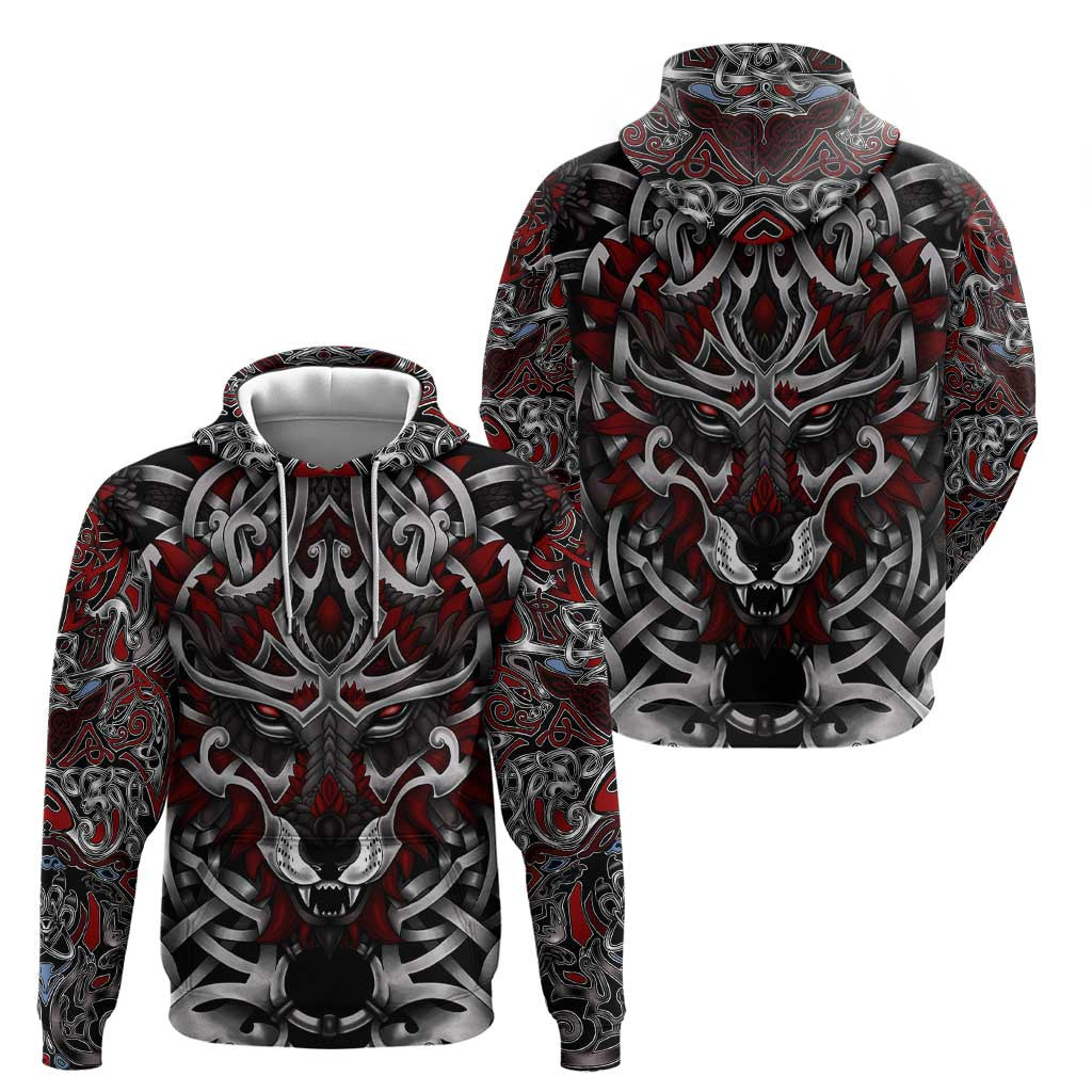 Celtic Wolf Fenrir Vikings Zipper Norse Mythology Viking Hoodie