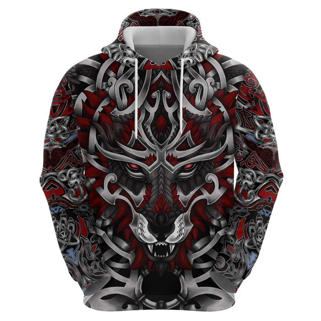 Celtic Wolf Fenrir Vikings Zipper Norse Mythology Viking Hoodie