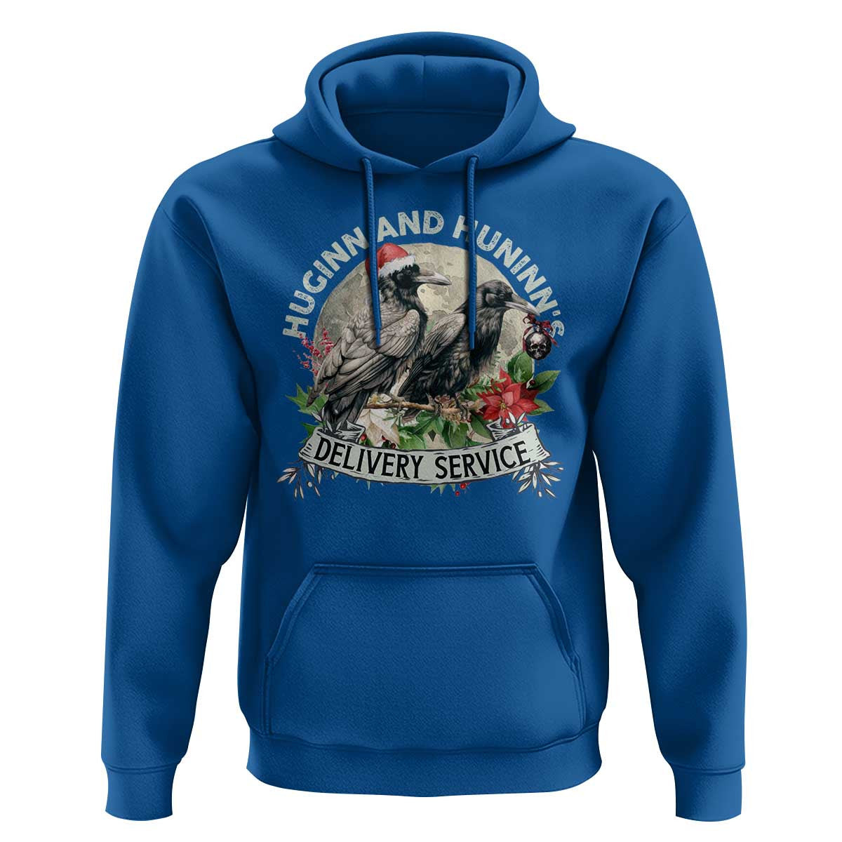 Christmas Huginn And Hunninn's Delivery Service Raven Viking Hoodie Cotton