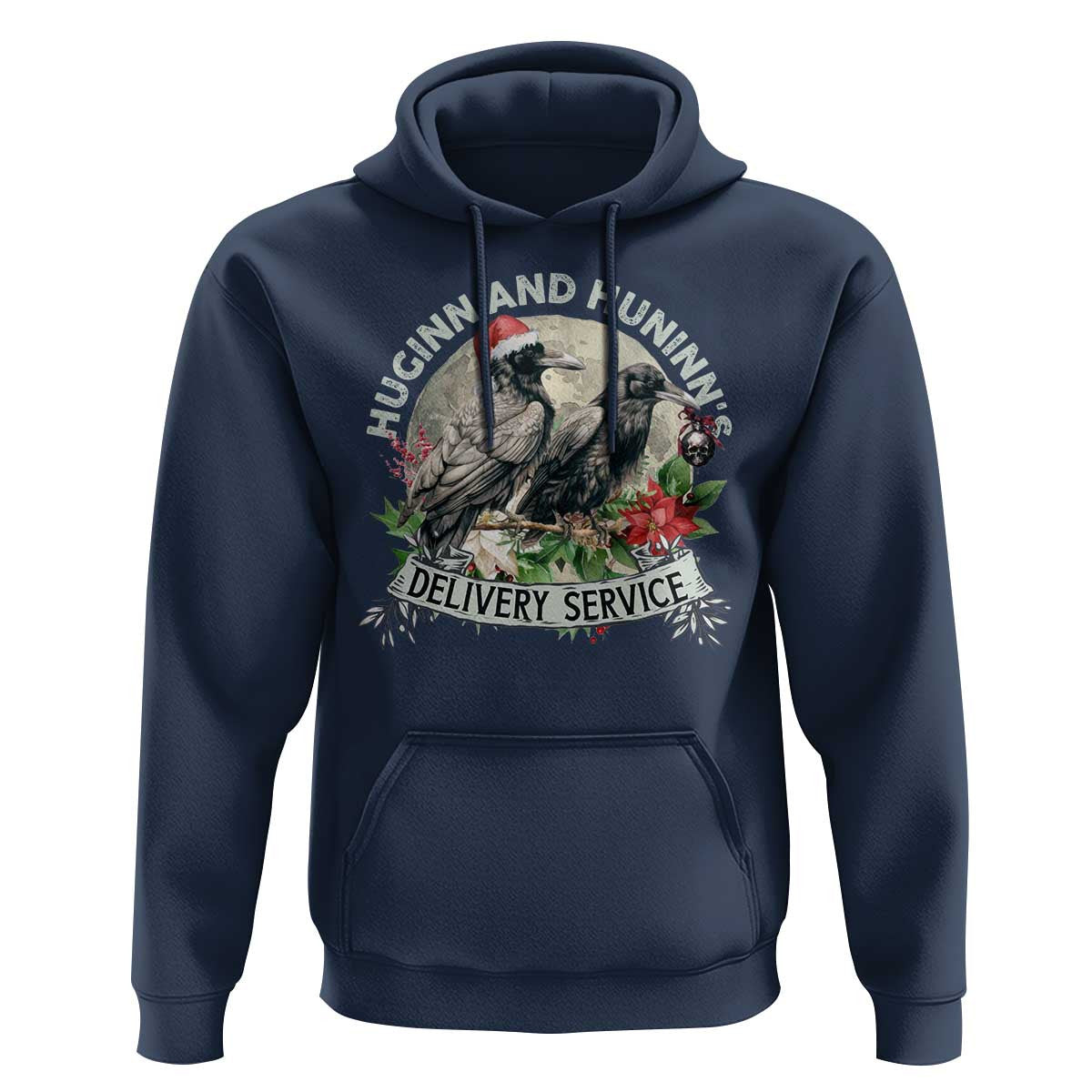 Christmas Huginn And Hunninn's Delivery Service Raven Viking Hoodie Cotton