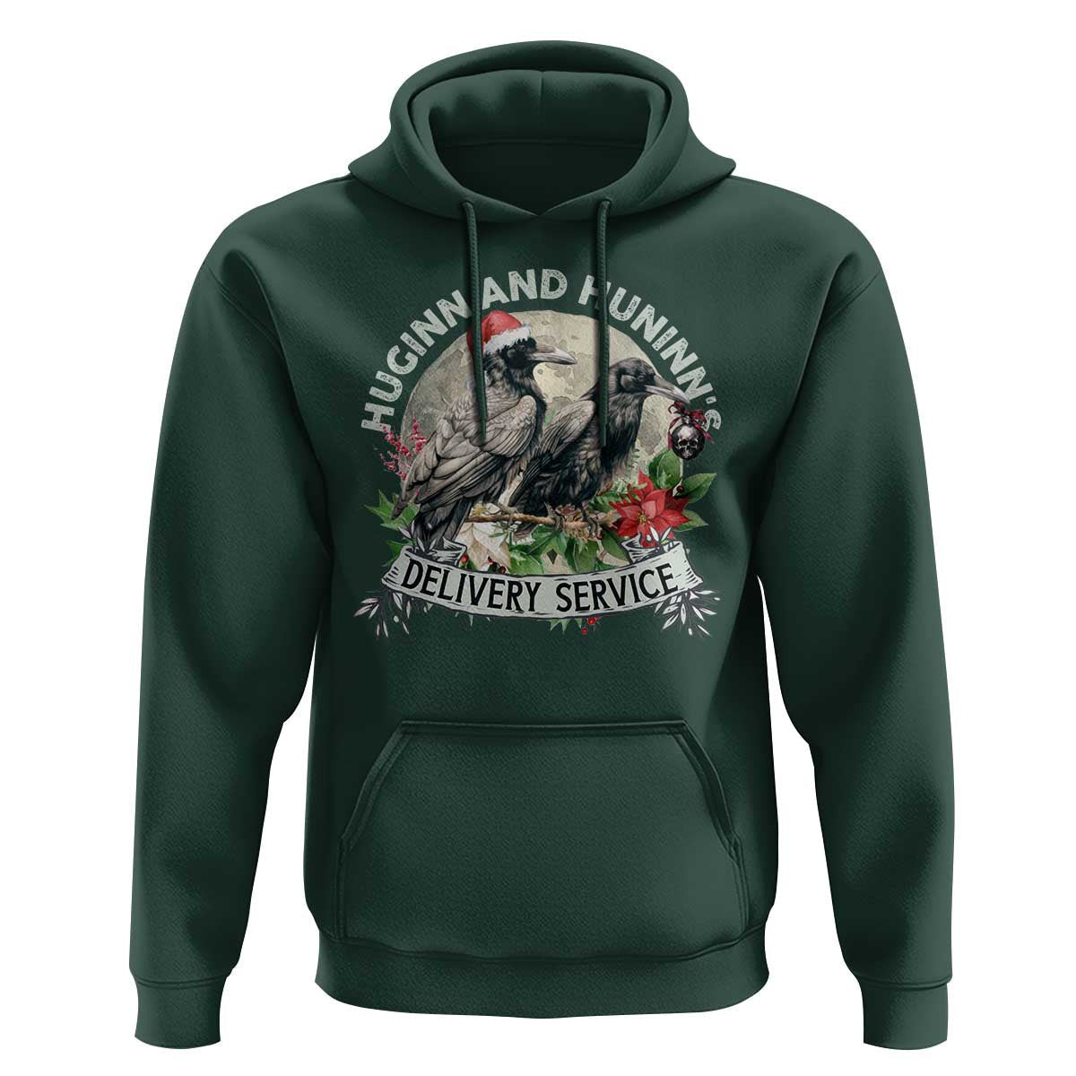 Christmas Huginn And Hunninn's Delivery Service Raven Viking Hoodie Cotton