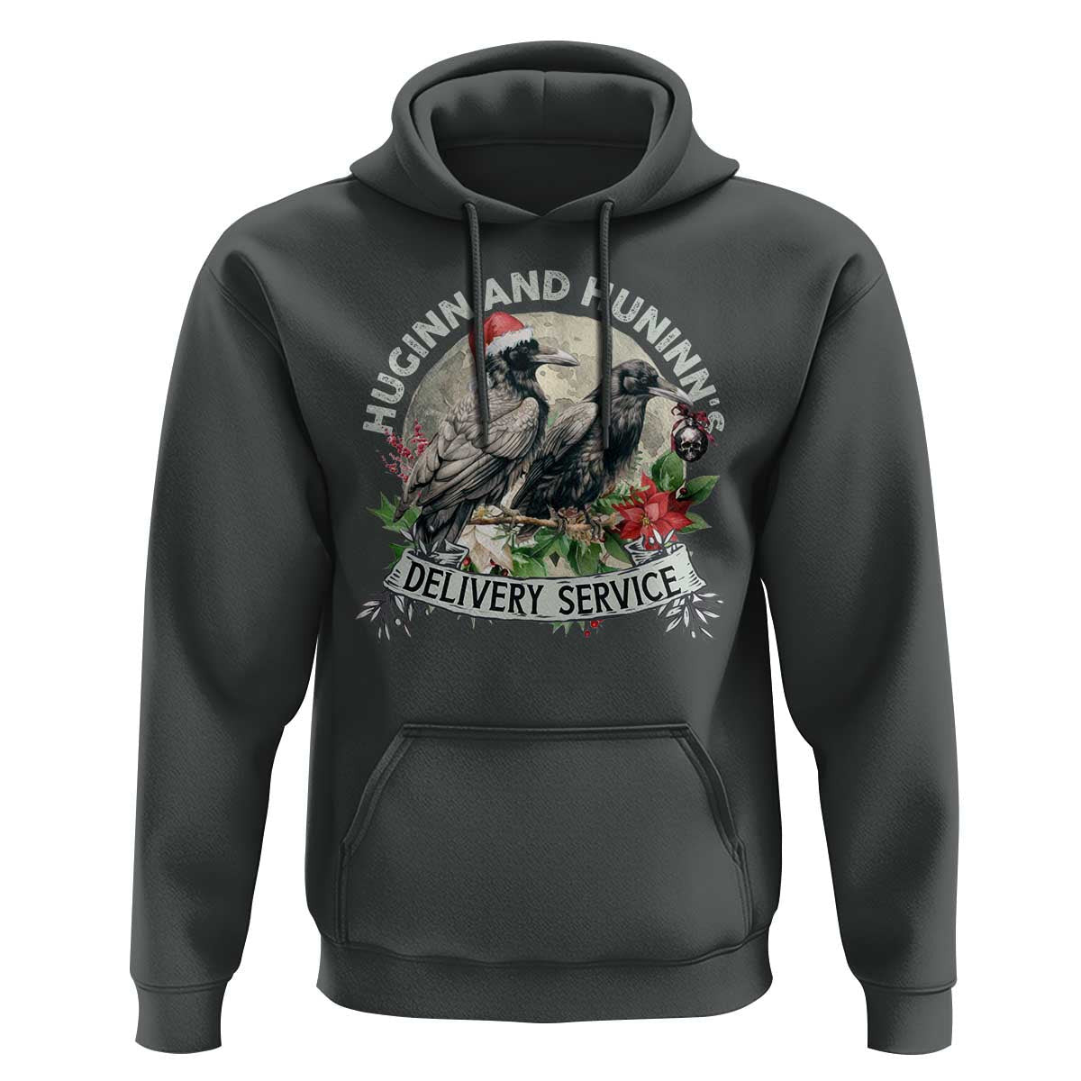 Christmas Huginn And Hunninn's Delivery Service Raven Viking Hoodie Cotton