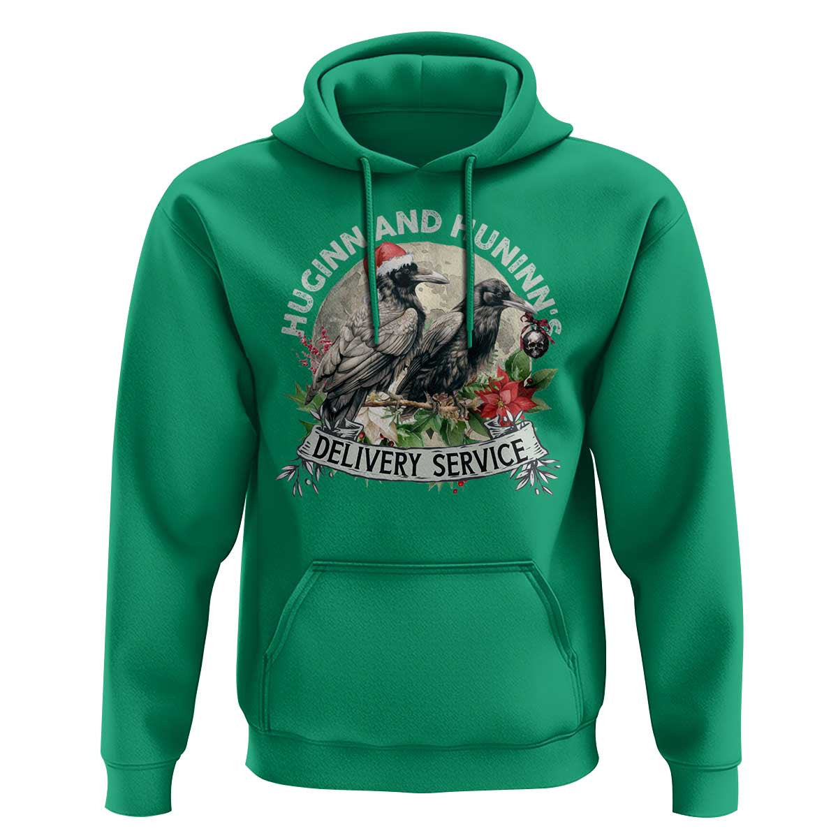 Christmas Huginn And Hunninn's Delivery Service Raven Viking Hoodie Cotton