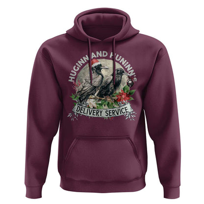 Christmas Huginn And Hunninn's Delivery Service Raven Viking Hoodie Cotton