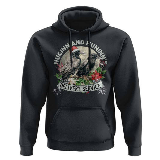 Christmas Huginn And Hunninn's Delivery Service Raven Viking Hoodie Cotton