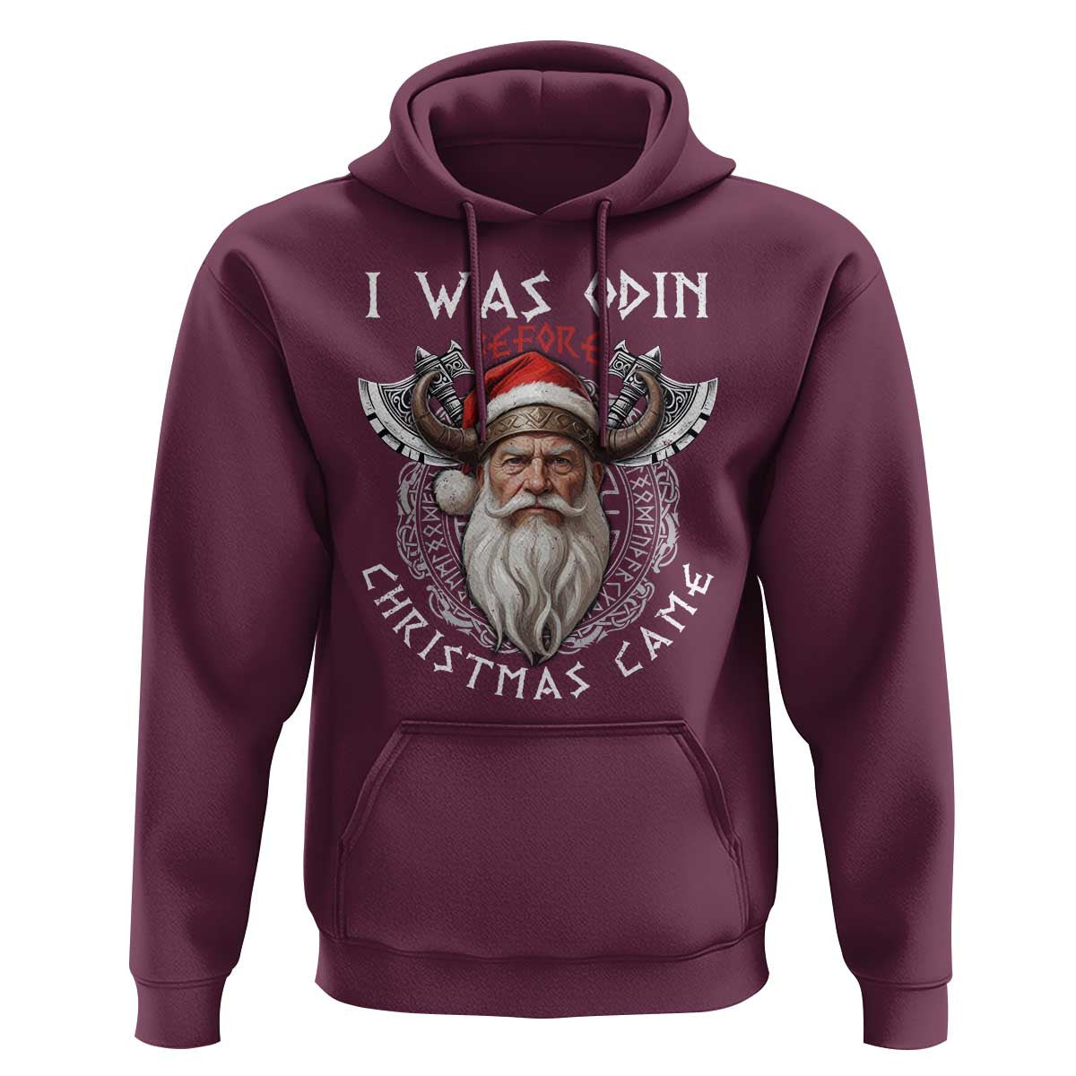 Christmas I Was Odin Before Christmas Came Santa Viking Warriors Xmas Viking Hoodie Cotton
