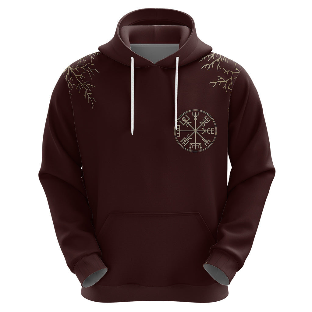 Yggdrasil Pattern And Ancient Rune Viking Hoodie
