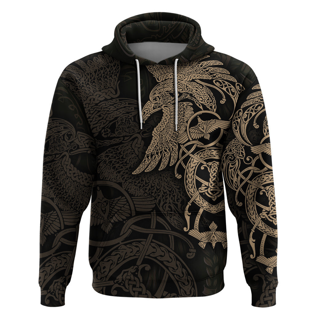 Viking Raven Wisdom in Flight Viking Hoodie