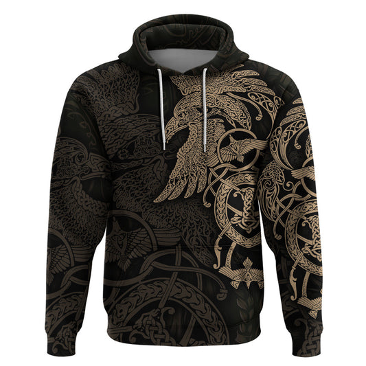 Viking Raven Wisdom in Flight Viking Hoodie
