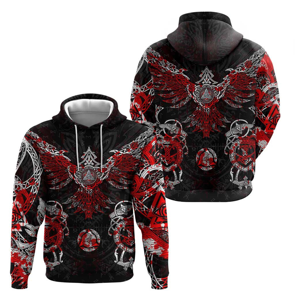 Raven And Norse Runes Viking Viking Hoodie