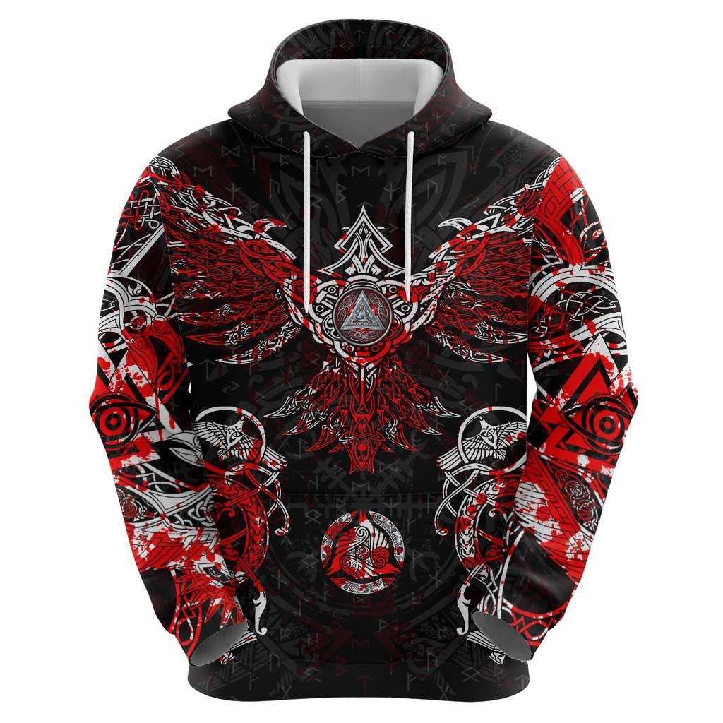 Raven And Norse Runes Viking Viking Hoodie