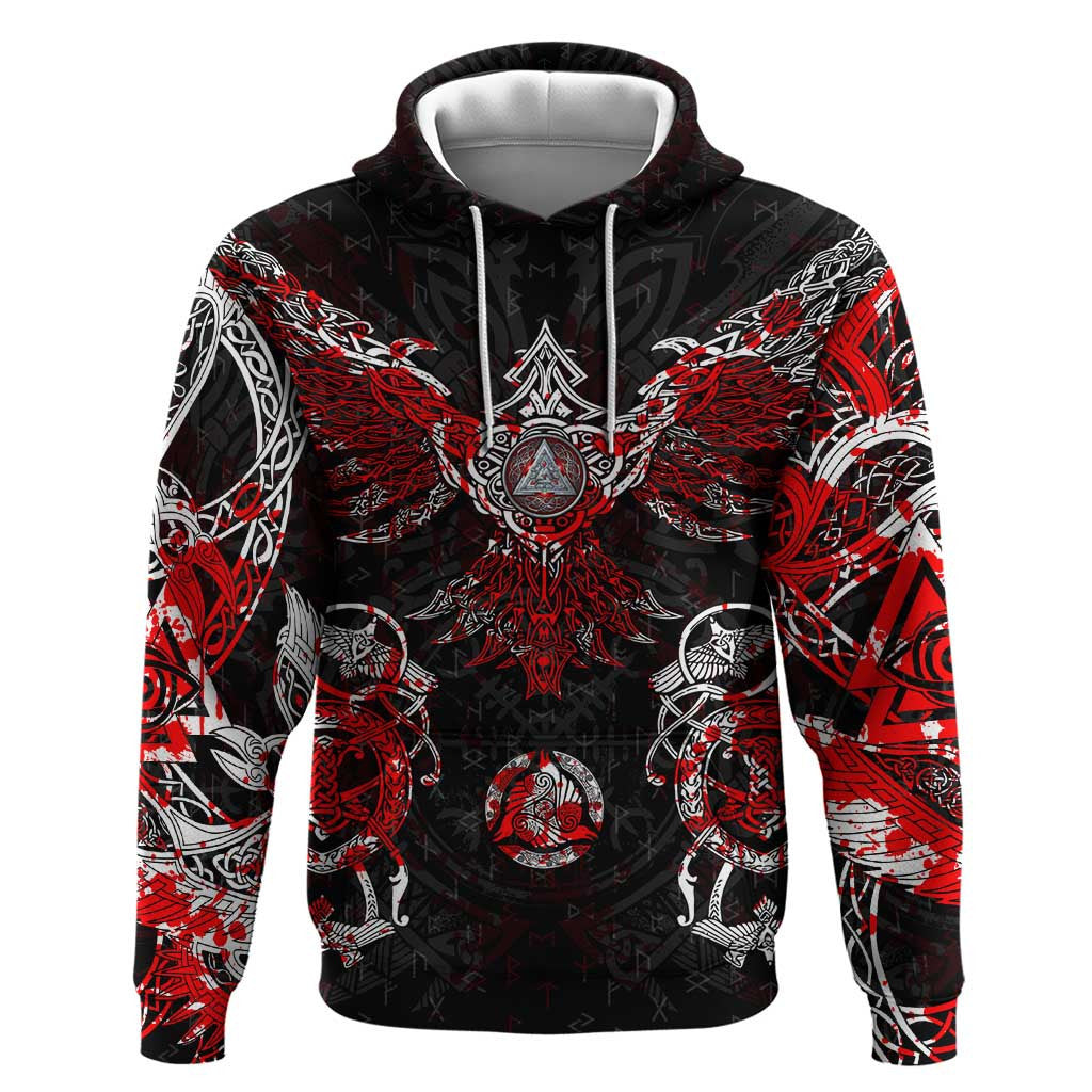 Raven And Norse Runes Viking Viking Hoodie