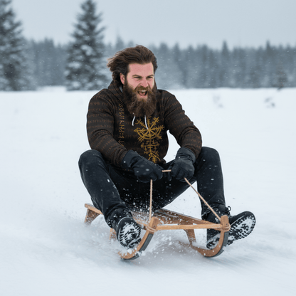 Viking Style Hoodie - Scandinavian Viking Vegvisir Runic Grunge A39 VKNGB
