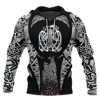 Viking Style Hoodie - Norse God Loki Viking Hoodie A39 VKNGB