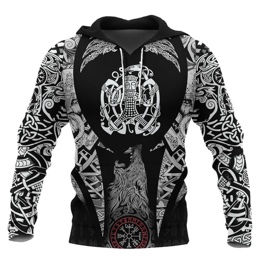 Viking Style Hoodie - Norse God Loki Viking Hoodie A39 VKNGB