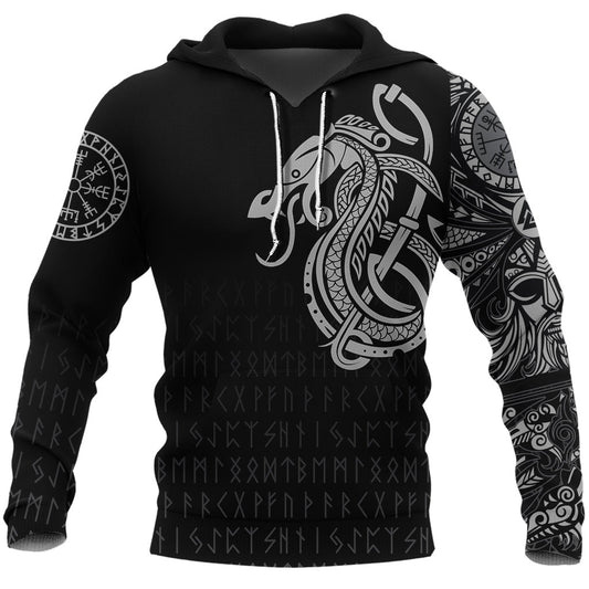 Viking Style Hoodie Dragon A39 VKNGB
