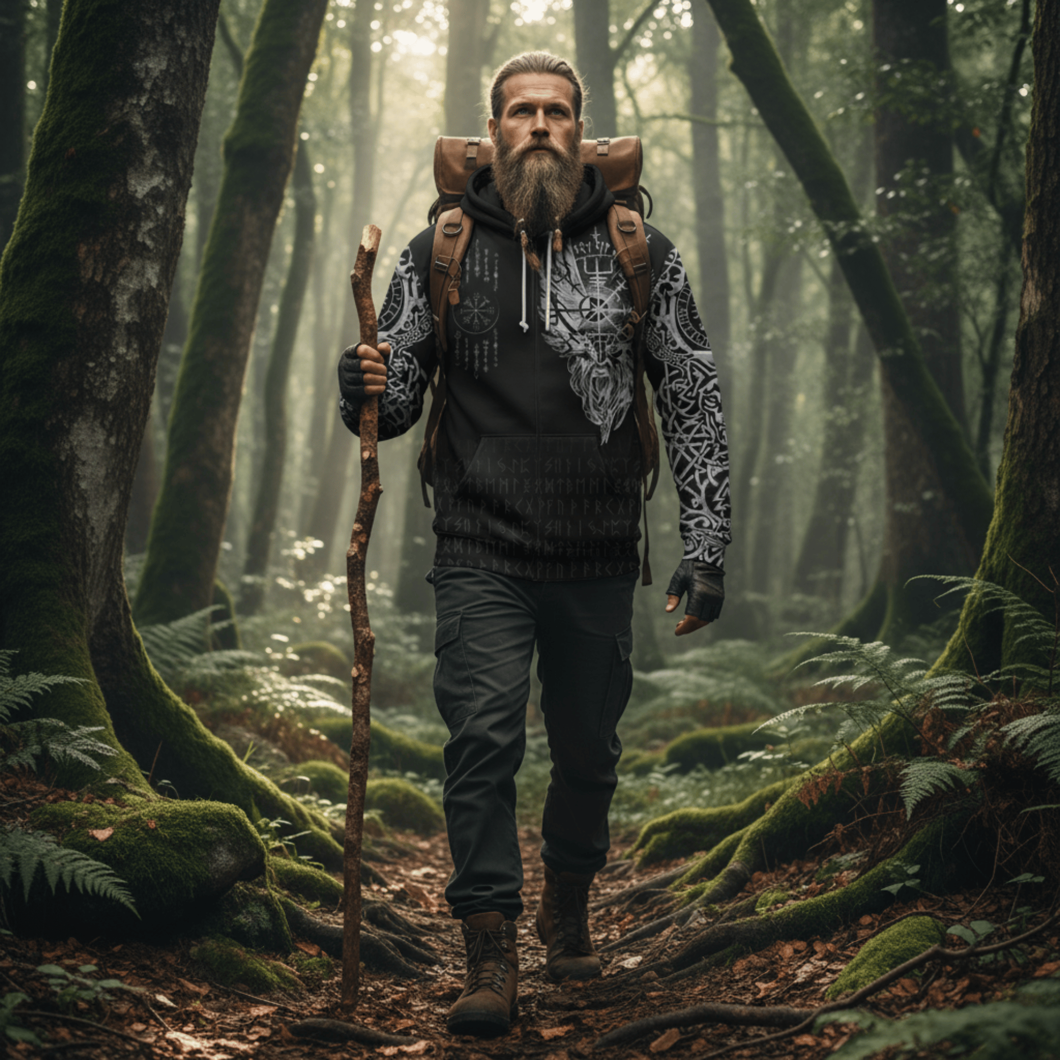Viking Style Zip Hoodie - Viking Compass Vegvisir Tattoo New Hoodie A39 VKNGB
