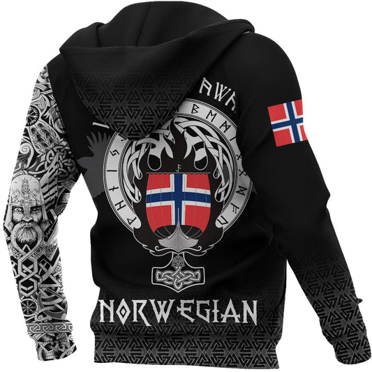 Viking Style Hoodie - Norwegian Drakkar A39 VKNGB