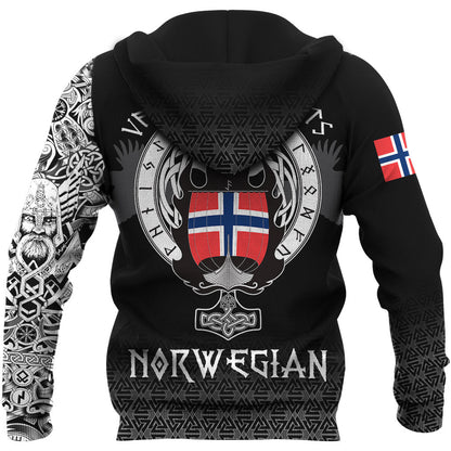 Viking Style Hoodie - Norwegian Drakkar A39 VKNGB