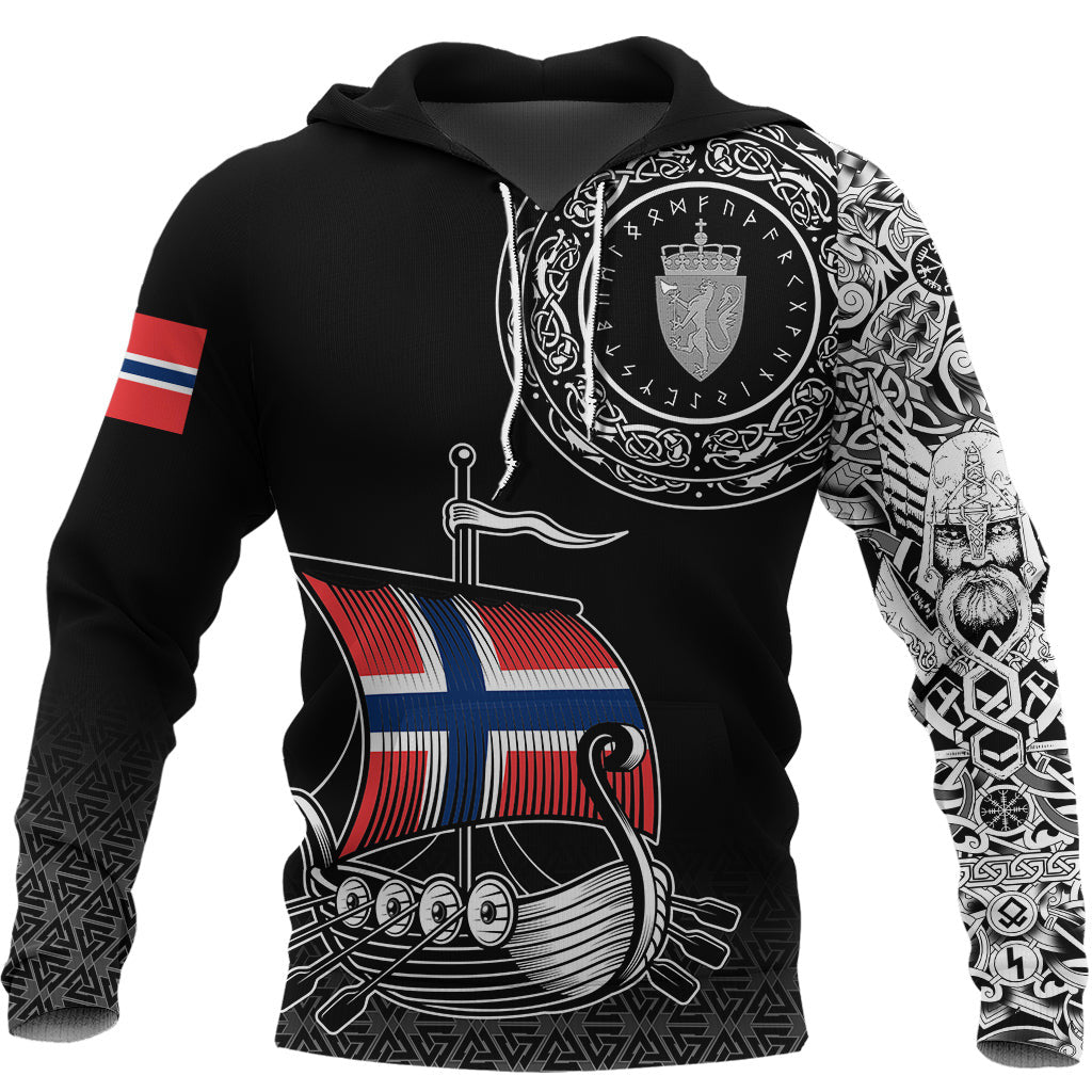 Viking Style Hoodie - Norwegian Drakkar A39 VKNGB