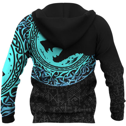 Viking Style  Hoodie - Fenrir Norse Wolf A39 VKNGB