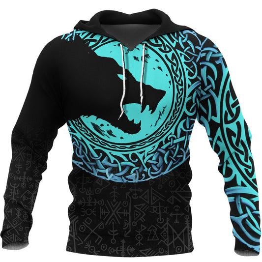 Viking Style  Hoodie - Fenrir Norse Wolf A39 VKNGB