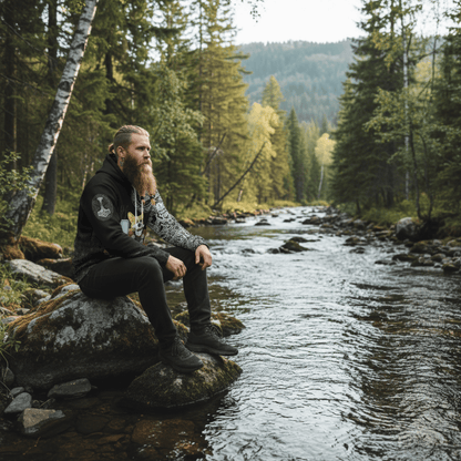 Viking Style Hoodie - The Mighty Thorgi A39 VKNGB