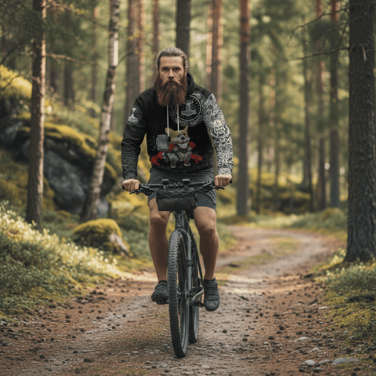 Viking Style Hoodie - The Mighty Thorgi A39 VKNGB