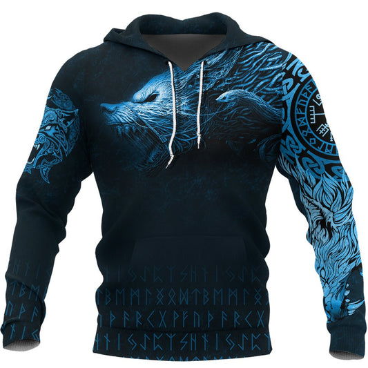 Viking Style Hoodie , Fenrir Wolf A31 VKNGB