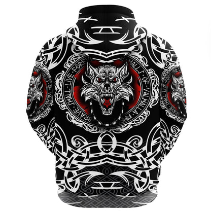 Viking Style Hoodie , Fenrir Wolf A31 VKNGB