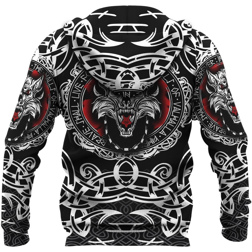 Viking Style Hoodie , Fenrir Wolf A31 VKNGB