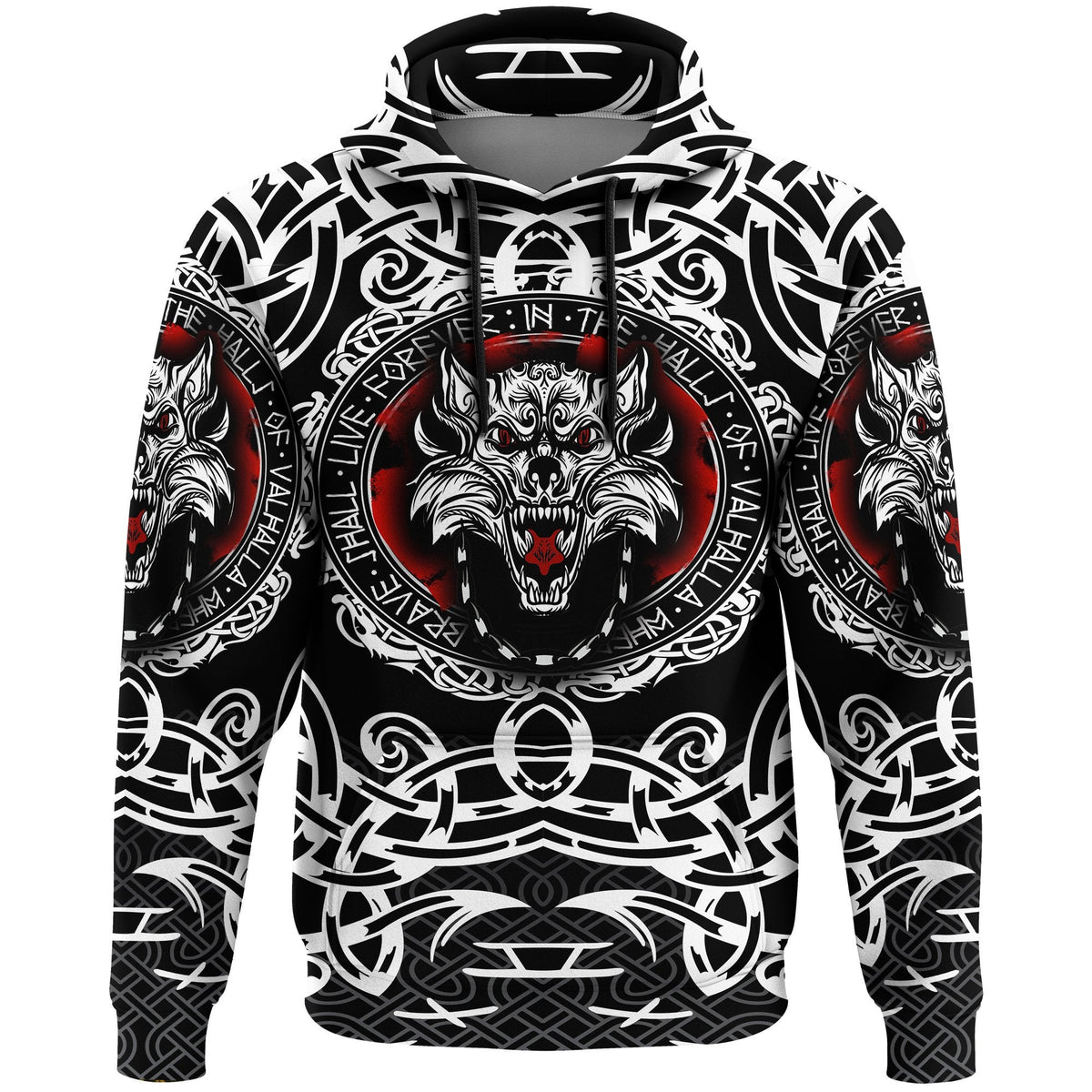 Viking Style Hoodie , Fenrir Wolf A31 VKNGB