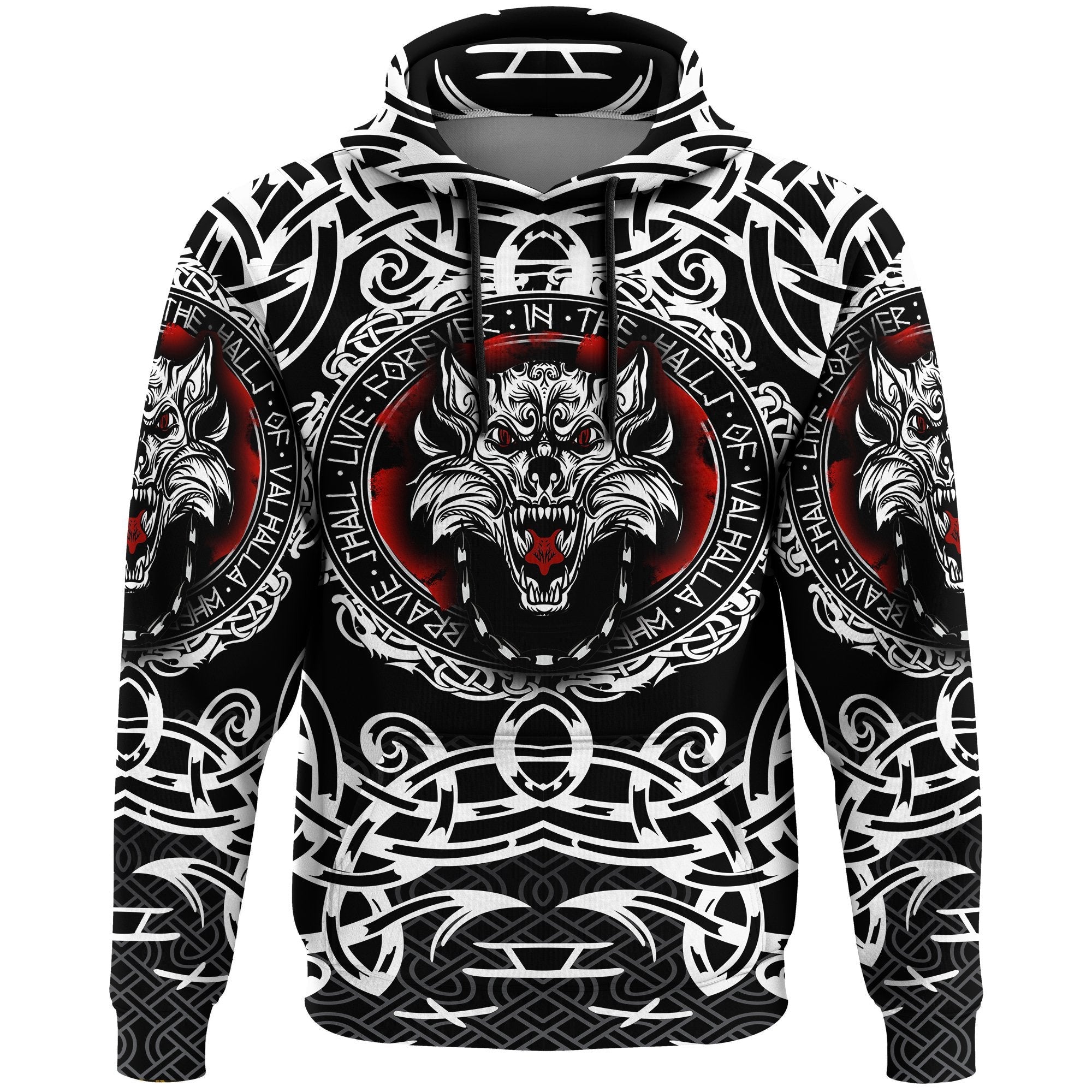 Viking Style Hoodie , Fenrir Wolf A31 VKNGB