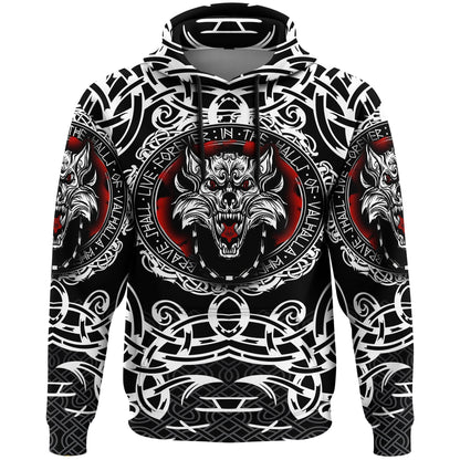 Viking Style Hoodie , Fenrir Wolf A31 VKNGB