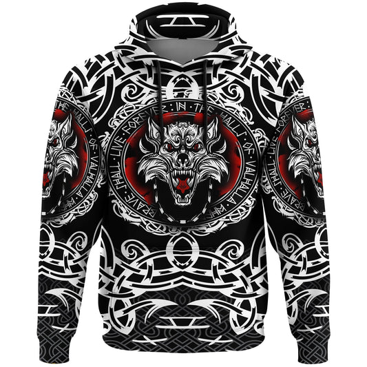 Viking Style Hoodie , Fenrir Wolf A31 VKNGB