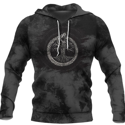 Viking Style Hoodie -Ouroboros with Tree of Life Hoodie A39 VKNGB