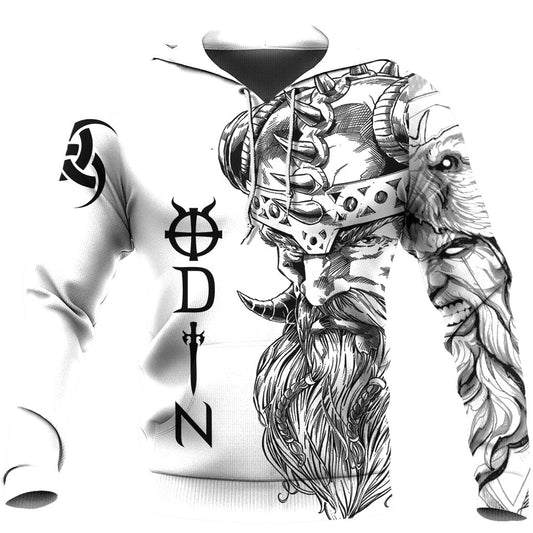 Viking Style - Odin Horn of Odin Tattoo Hoodie A39 VKNGB