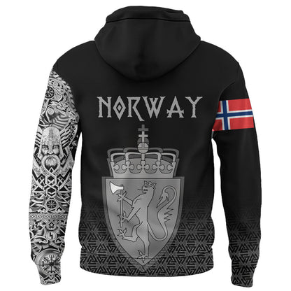Viking Style Hoodie - Norway Coat Of Arms A39 VKNGB