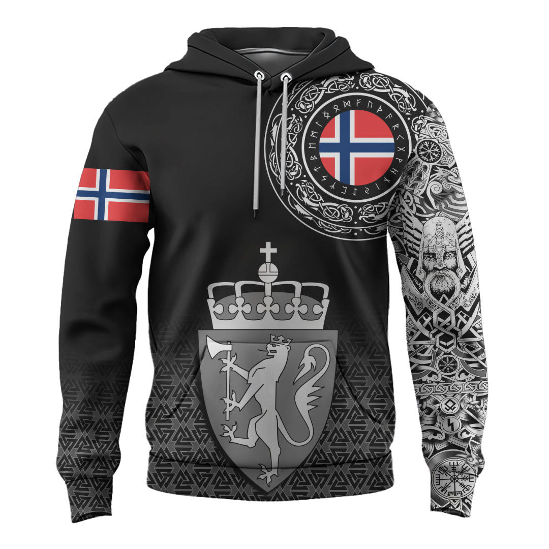 Viking Style Hoodie - Norway Coat Of Arms A39 VKNGB