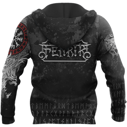 Viking Style Pullover Hoodie - American Viking Fenrir A39 VKNGB